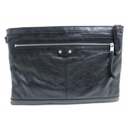 NEUF POCHETTE A MAIN BALENCIAGA CLIP L 273023 SAC NOIR HOUSSE TABLETTE PC 395€