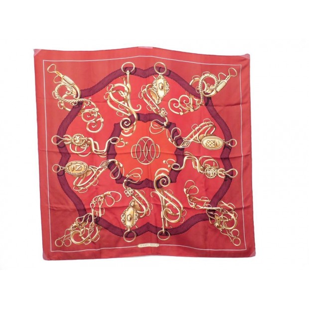 FOULARD HERMES SOIE ROUGE 