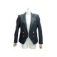 BLOUSON EN CUIR NOIR PIERRE BALMAIN 38 M BLAZER CINTRE 2 BOUTONS VESTE 3000€