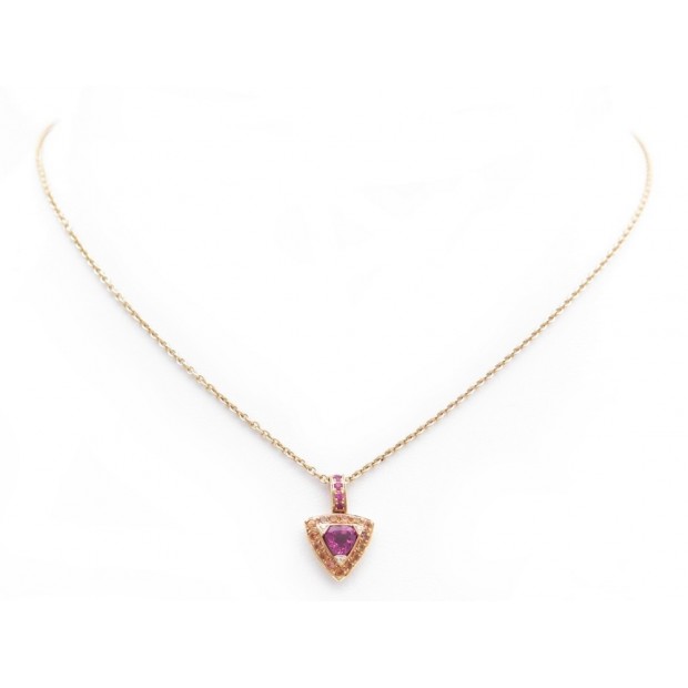 NEUF COLLIER MAUBOUSSIN SUBTILE DUALITE EN OR ROSE 18K TOURMALINE SAPHIRS 1790€