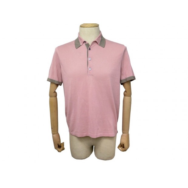 POLO HERMES TSHIRT MANCHES COURTES HOMME T S 44 46 EN COTON ROSE MEN 290€