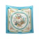 NEUF FOULARD HERMES NIKKO CARRE JAPONISANT EN SOIE BLEU BLUE SILK SCARF 360€