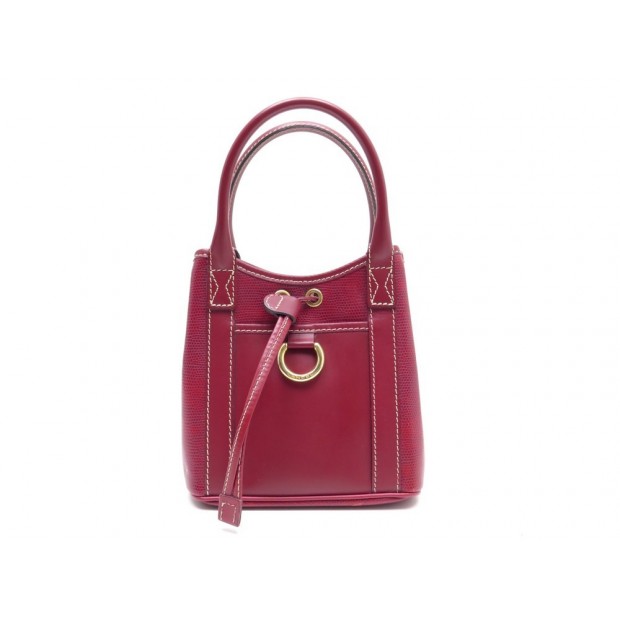 SAC A MAIN LANCEL EN CUIR ROUGE FACON LEZARD PORTE MAIN HAND BAG PURSE