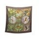 FOULARD HERMES LES QUATRE SAISONS CARRE EN SOIE MARRON SILK SCARF 360€