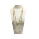 COLLIER CHANEL SAUTOIR EN PERLES DE VERRE & METAL DORE PEARLS NECKLACE 1690€