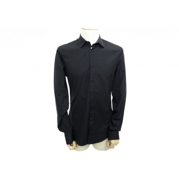 NEUF CHEMISE LOUIS VUITTON DAMIER SLIM L 50 HOMME EN COTON NOIR BLACK SHIRT 435€