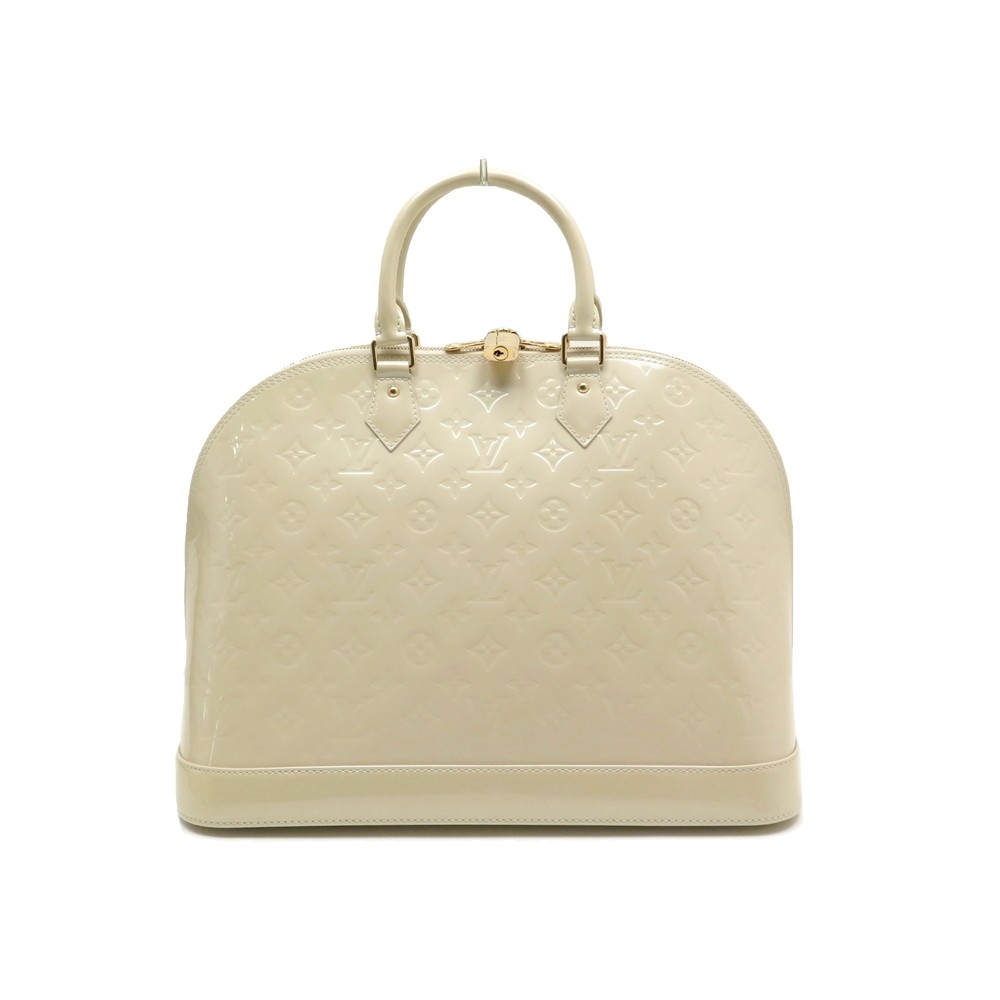 Sac Louis Vuitton en cuir vernis monogram blanc