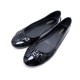 NEUF BALLERINE LOUIS VUITTON OXFORD 39.5 BALLERINA PATENT CALF CUIR NOIR 450€