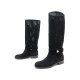 NEUF CHAUSSURES LOUIS VUITTON FREE RIDE FLAT HIGH BOOT 40 BOTTES DAIM NOIR 1250€