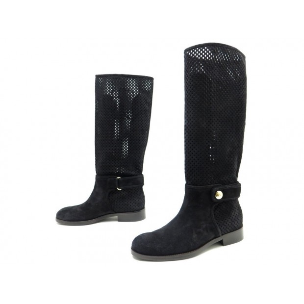 NEUF CHAUSSURES BOTTES LOUIS VUITTON DAIM NOIR 40 