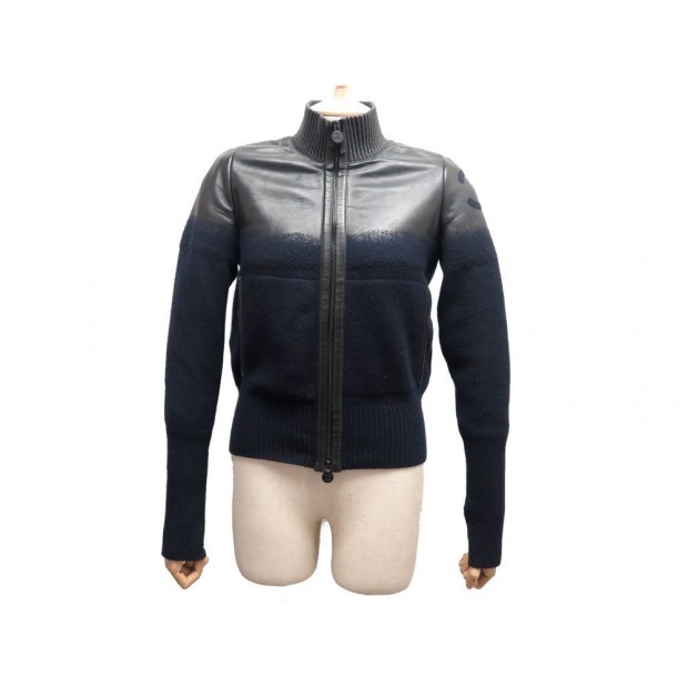 BLOUSON CHANEL P44564 EN CUIR & LAINE LOGO CC TAILLE 34