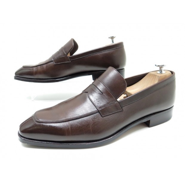 CHAUSSURES MOCASSINS CARMINA CUIR MARRON 7.5 41.5 + POCHONS 