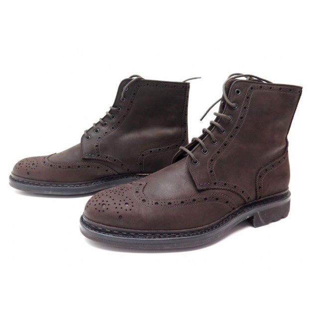 NEUF CHAUSSURES HESCHUNG BOTTILLONS NUBUCK MARRON 