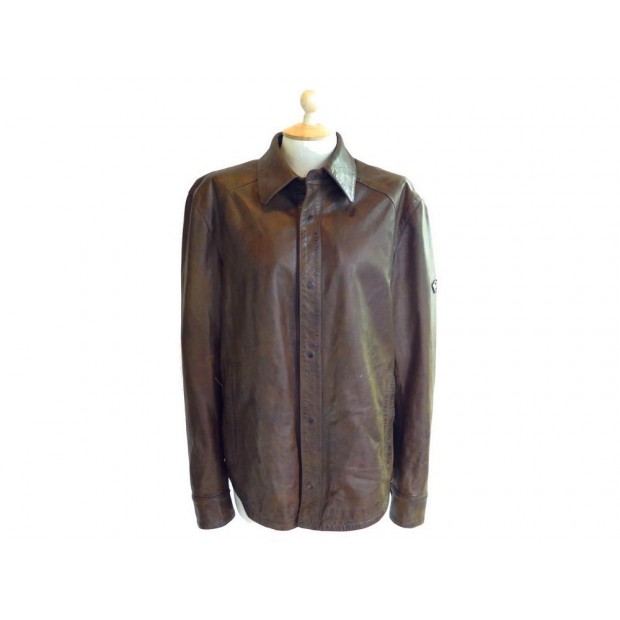 BLOUSON MATCHLESS EDITION LIMITEE HEROS MARVEL 52 L EN CUIR MARRON JACKET 1200€