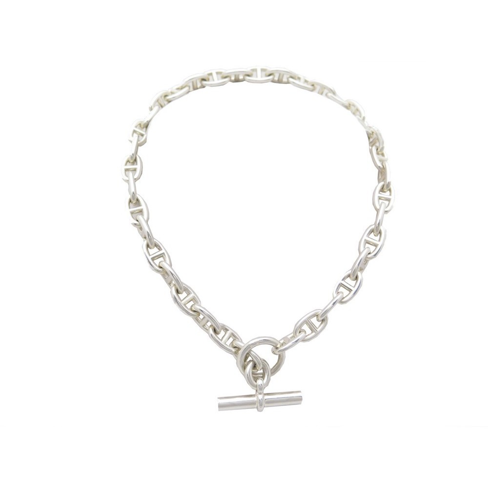 collier hermes chaine d'ancre mm en argent massif