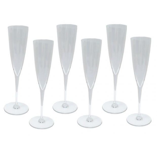 NEUF 6 COUPES A CHAMPAGNE BACCARAT DOM PERIGNON VERRES EN CRISTAL CLAIR 600