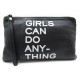 NEUF SAC POCHETTE A MAIN ZADIG & VOLTAIRE UMA PRINT GIRLS CAN DO ANYTHING 135€