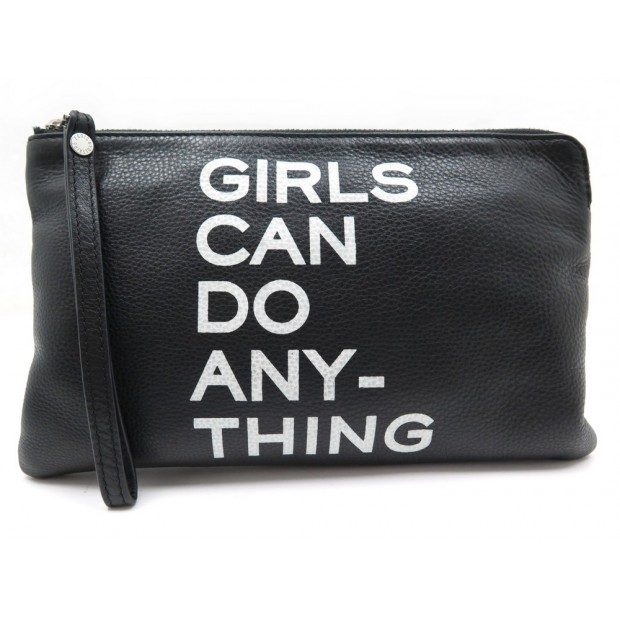 NEUF SAC POCHETTE A MAIN ZADIG & VOLTAIRE UMA PRINT GIRLS CAN DO ANYTHING 135€