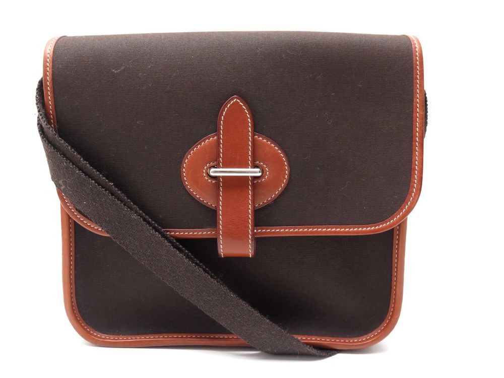 Sac A Main Hermes Buenaventura Pm En Toile Cuir