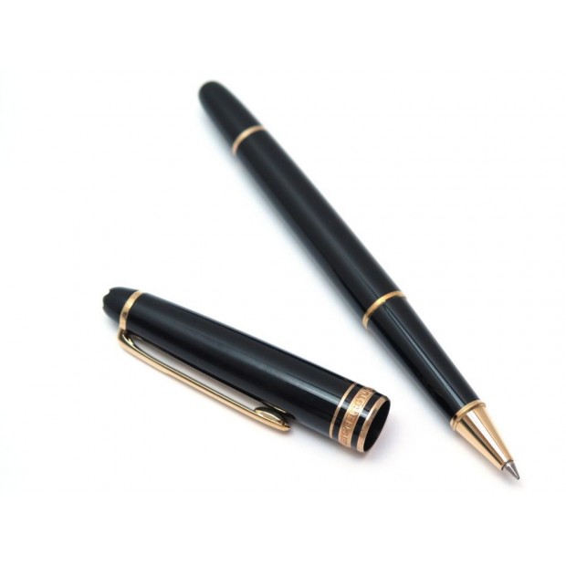 STYLO BILLE ROLLERBALL MONTBLANC MEISTERSTUCK CLASSIQUE 12890 NOIR DORE PEN 405€