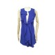 ROBE LOUIS VUITTON FROUFROU OUVERTE DEVANT 38 EN SOIE BLEU BLUE SILK DRESS 2200€