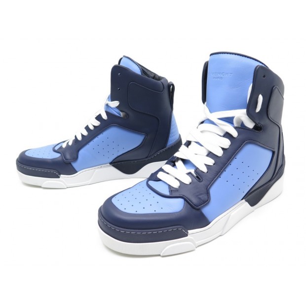 NEUF BASKETS GIVENCHY TYSON 2 II 43 ANKLE BOOTS MONTANTES CUIR BLEU SNEAKER 690€