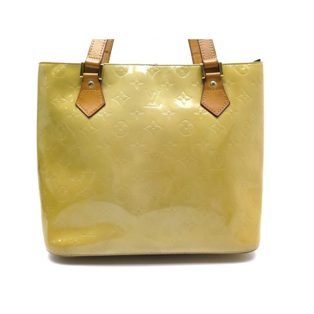 LOUIS VUITTON VINTAGE YELLOW MONOGRAM VERNIS PATENT LEATHER HOUSTON TOTE