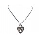 NEUF COLLIER POIRAY COEUR TRESSE OR BLANC 750 18K 