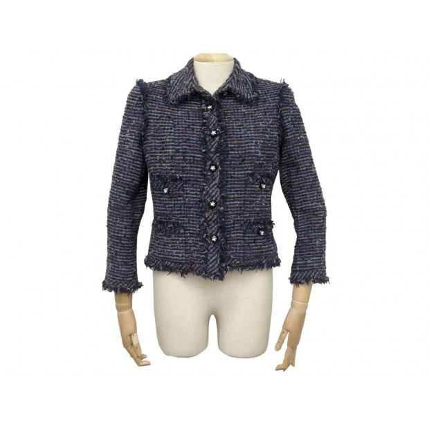 NEUF VESTE CHANEL P26321 T36 S EN TWEED MULTICOLORE BOUTONS ETOILES JACKET 5200€