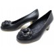 NEUF CHAUSSURE CHANEL CUIR NOIR CAMELIA 38.5 