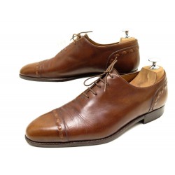 CHAUSSURES BERLUTI RICHELIEU BOUTS DROITS 8 42 EN CUIR MARRON PATINE SHOES 1580€