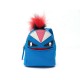 NEUF BIJOU DE SAC A DOS FENDI CHARM MINI ZAINO 7AR457 MONSTER NYLON BLEU 750€