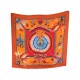 FOULARD HERMES BRAZIL LAURENCE BOURTHOUMIEUX CARRE SOIE ORANGE SILK SCARF 360€