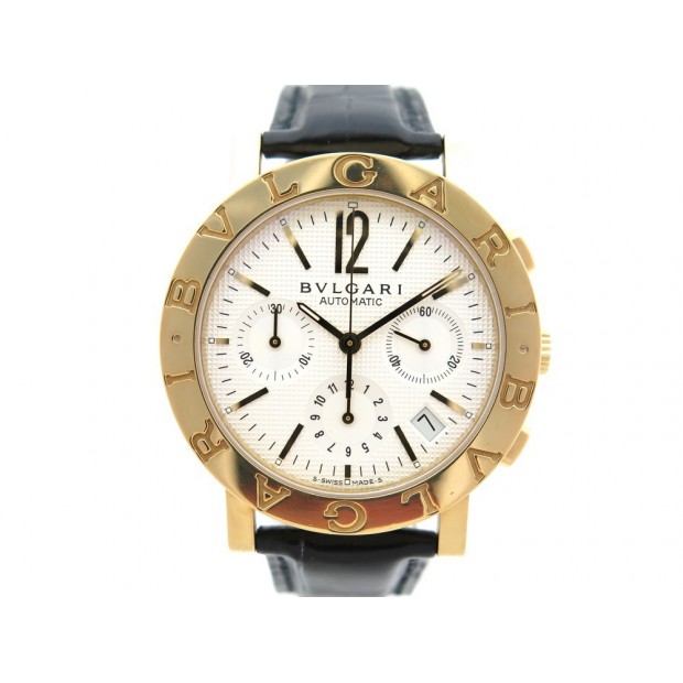 NEUF MONTRE BULGARI bb 38 gl ch CHRONO OR JAUNE 18K