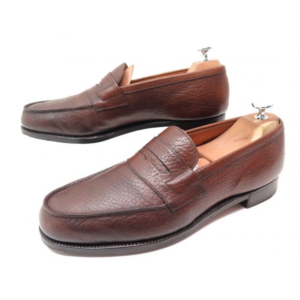 RARE CHAUSSURES JM WESTON MOCASSINS 8C 42 EN CUIR DE PECARI 