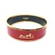 NEUF BRACELET HERMES LARGE EN EMAIL IMPRIME CALECHE LOGO 6.5 CM ENAMEL NEW 480€