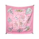 FOULARD HERMES LES TRIPLES SOIE ROSE