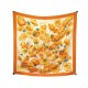 FOULARD HERMES LES CAPUCINES JACQUELOT CARRE 90 CM SOIE ORANGE SILK SCARF 360€