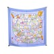 NEUF FOULARD HERMES LE JEU DES PETITS BONHEURS S. DE SYNES CARRE SOIE BLEU 360€