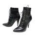 CHAUSSURES BOTTINES SAINT LAURENT T37.5 CUIR NOIR 