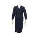 TAILLEUR CHANEL P42616 T 40 VESTE + JUPE EN TWEED BLEU