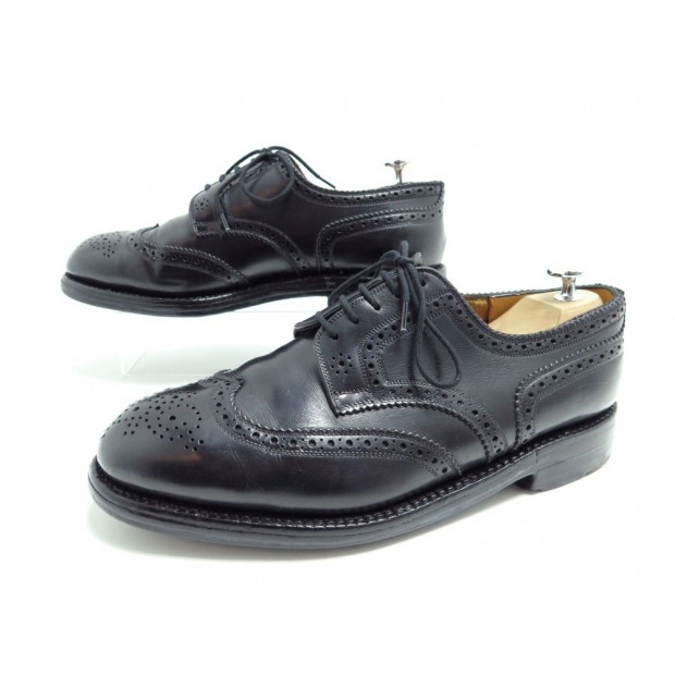 CHAUSSURES JM WESTON TRIPLES SEMELLES 7.5D 41 41.5 CUIR NOIR 