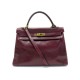 VINTAGE SAC A MAIN HERMES KELLY 32 CUIR BOX BORDEAUX 1973 