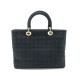 SAC A MAIN CHRISTIAN DIOR LADY DIOR GM EN TOILE A CANNAGE BLEU BAG PURSE 1500€