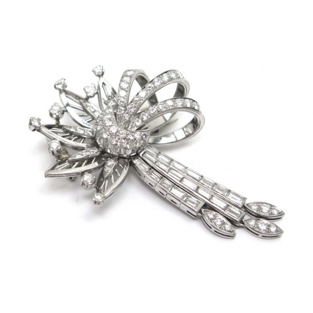 BROCHE OR BLANC & DIAMANTS ART DECO 