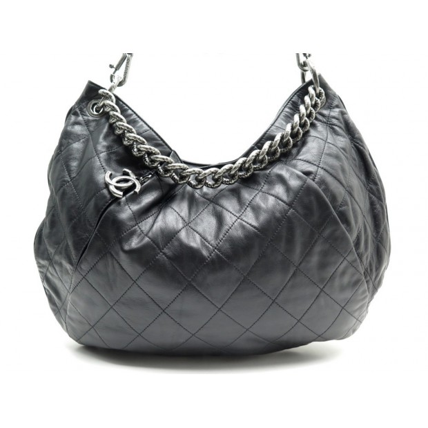 NEUF SAC A MAIN CHANEL BESACE BANDOULIERE EN CUIR MATELASSE NOIR HAND BAG 3500€