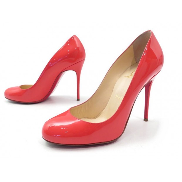 CHAUSSURES CHRISTIAN LOUBOUTIN FIFI 1000 37.5 CUIR VERNI PATENT COURT SHOES 515€