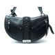 SAC A MAIN CHRISTIAN DIOR CORSETS LACETS CUIR NOIR BRAIDED HOBO SADDLE BAG 1100€