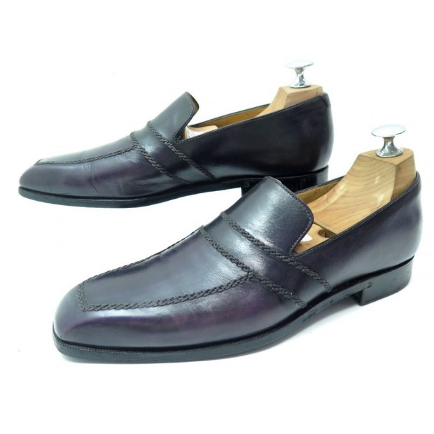 CHAUSSURES BERLUTI MOCASSINS CICATRICES SCARS 6.5 40.5 CUIR VIOLET LOAFERS 1590€