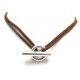 COLLIER HERMES GLENAN ARGENT MASSIF 925 LIEN MARRON + SAC SILVER NECKLACE 295€